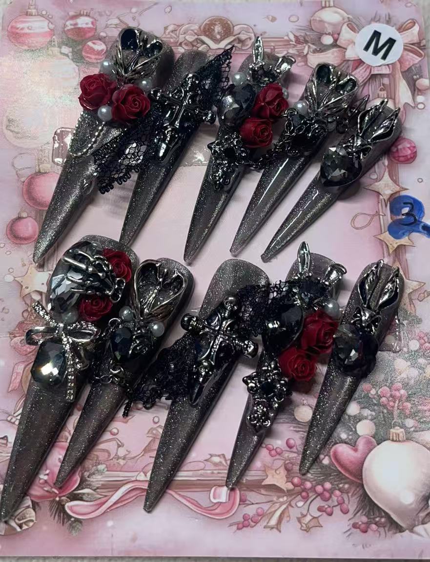 2 Blood Ritual Handmade Nail Craft