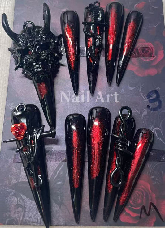 3 Dark Rose Nail Craft