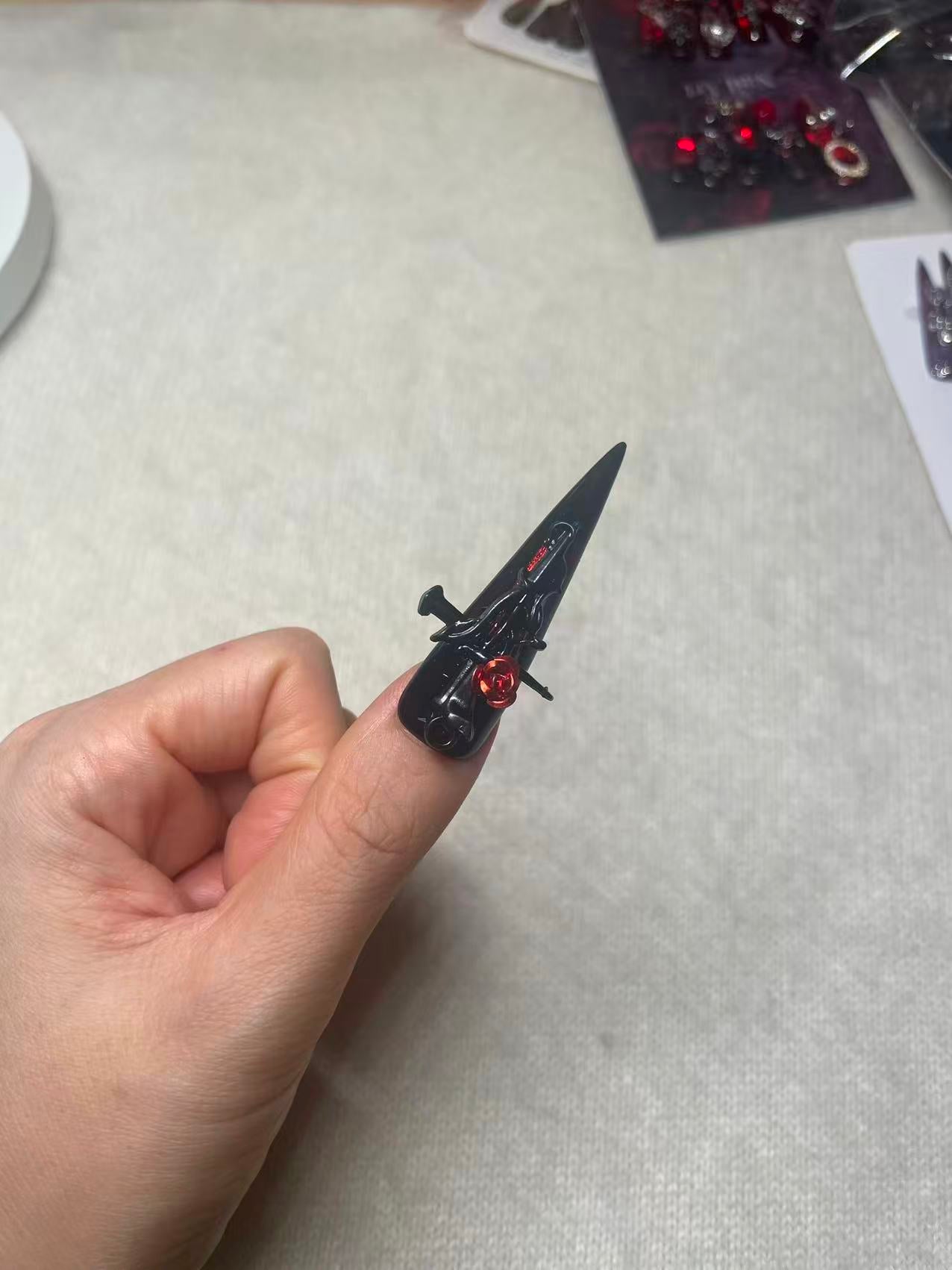 3 Dark Rose Nail Craft