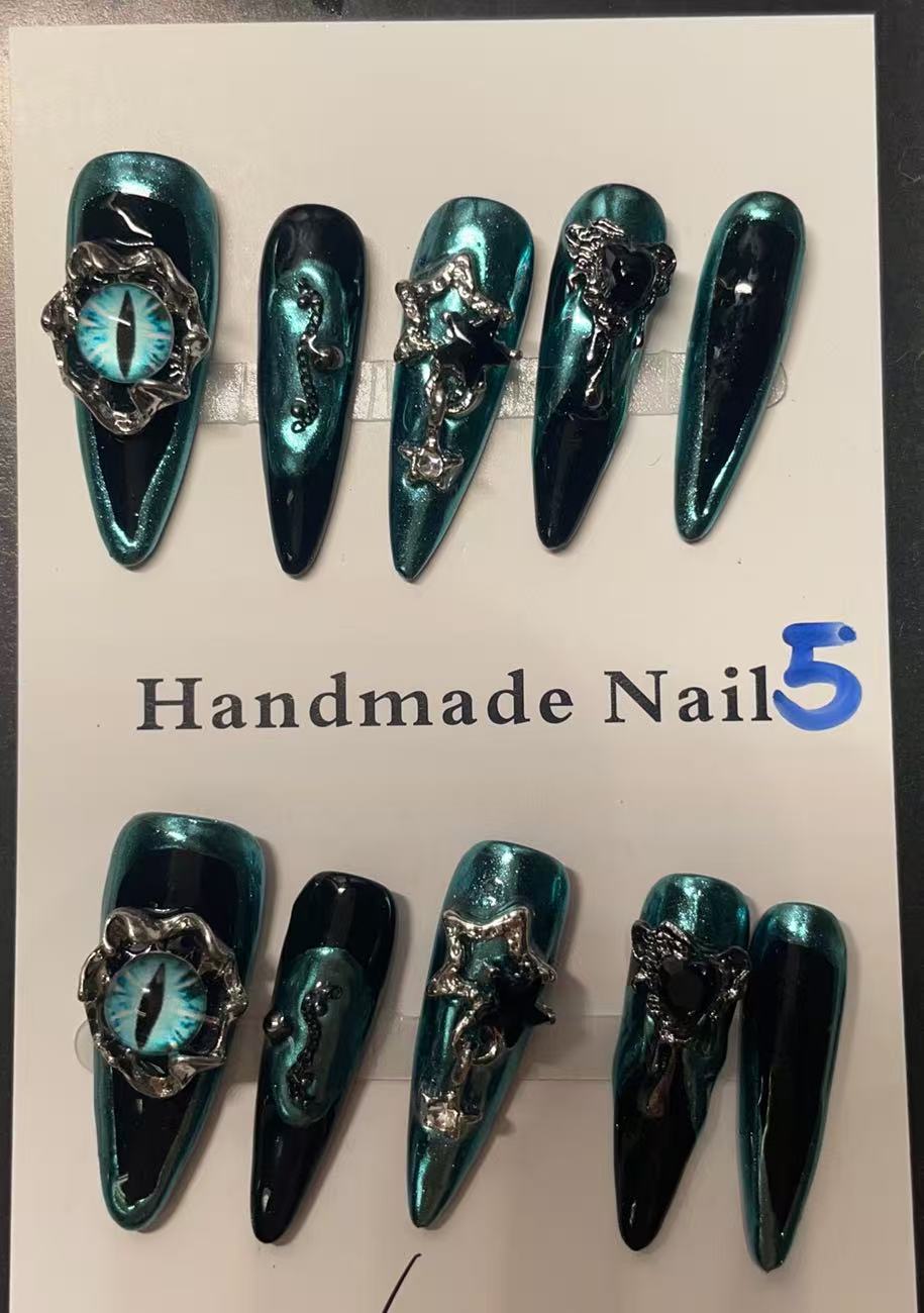 5 Midnight Meow Handmade Craft Nail