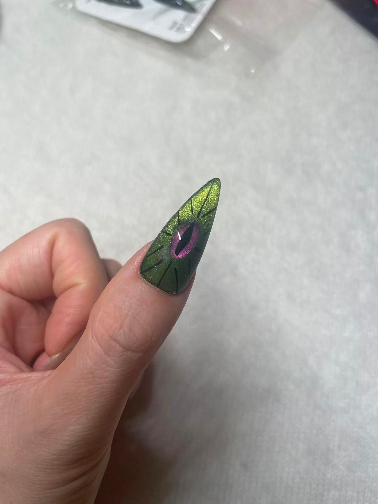 6 Mystic Jade Handmade Craft Nail